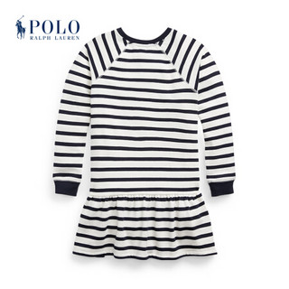 Ralph Lauren/拉夫劳伦女童 21年春Polo小熊起绒布连衣裙RL35440 410-条纹 M