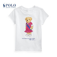 Ralph Lauren/拉夫劳伦女婴 21年春Polo小熊平纹针织T恤RL35437 100-白色 12M