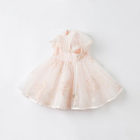 戴维贝拉女童连衣裙 DBM17521 粉色 80cm（建议身高73-80cm）