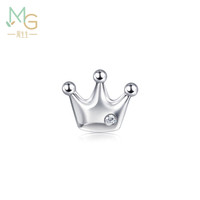周生生 Pt950铂金Let's Play系列Ear Play皇冠钻石单只耳钉 92113E定价 0.5克