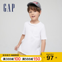 Gap 盖璞 男女童纯棉白色短袖T恤469484 2021夏季新款童装宽松打底上衣