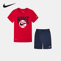 NIKE 耐克 DRI-FIT 儿童速干短袖T恤短裤2件套