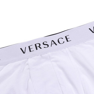 VERSACE 范思哲 奢侈品 21春夏 男士棉氨纶字母图纹四角内裤 白色