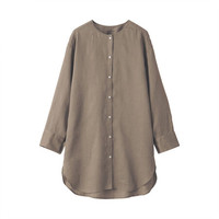 無印良品 無印良品 MUJI 女士长袖衬衫 BCJ08C1S 浅灰棕色 XS-S