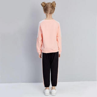 笛莎童装女童套装2021春季中大童儿童女孩休闲时尚套装 含蓄玫瑰 130cm