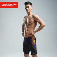 Speedo/速比涛 动感 抗氯速干 修身贴合 防晒 男子及膝泳裤 810851F336 黑色/黄色 34