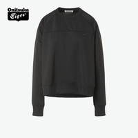 Onitsuka Tiger鬼塚虎新款时尚潮流女士卫衣 休闲圆领上衣女2182A708-001 黑色 XL