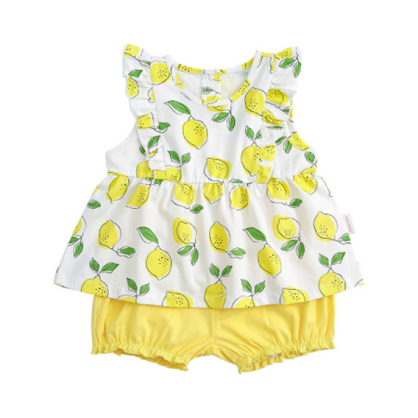 棉花堂儿童套装女娃娃衫2021新品夏款潮女宝可爱公主甜美洋气短袖 白