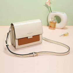 新款牛皮手机包小包简约撞色单肩包女式斜挎包女包