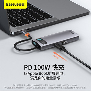 BASEUS 倍思 type-c扩展坞hdmi转接头苹果macbook笔记本拓展坞电脑转换器usb3.0分线器网口 USB