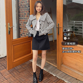 chuu高腰A字豹纹半身裙女2020年秋冬季新款设计感小众轻熟短裙子
