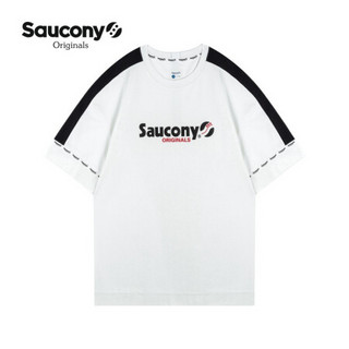 Saucony索康尼新款男子短袖休闲时尚百搭宽松T恤男380229110021 白色-100 M