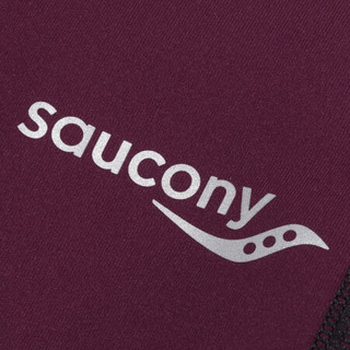 Saucony索康尼 透气吸汗弹力运动长裤打底裤瑜伽裤女380228110016 灰紫色 M