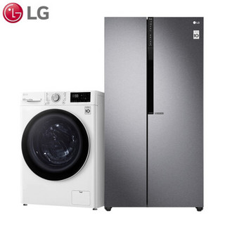 LG 新品冰洗套装 628升对开门冰箱+10.5KG变频滚筒洗衣机 S630DS11B+FLX10N4W