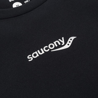 Saucony索康尼 2021新品 男子跑步健身运动紧身衣 弹力贴身长袖上衣379929100120 黑色 L