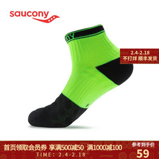 Saucony索康尼 配件 运动包 袜运动中袜 中性 379937100064 荧光绿 M(22-24CM)