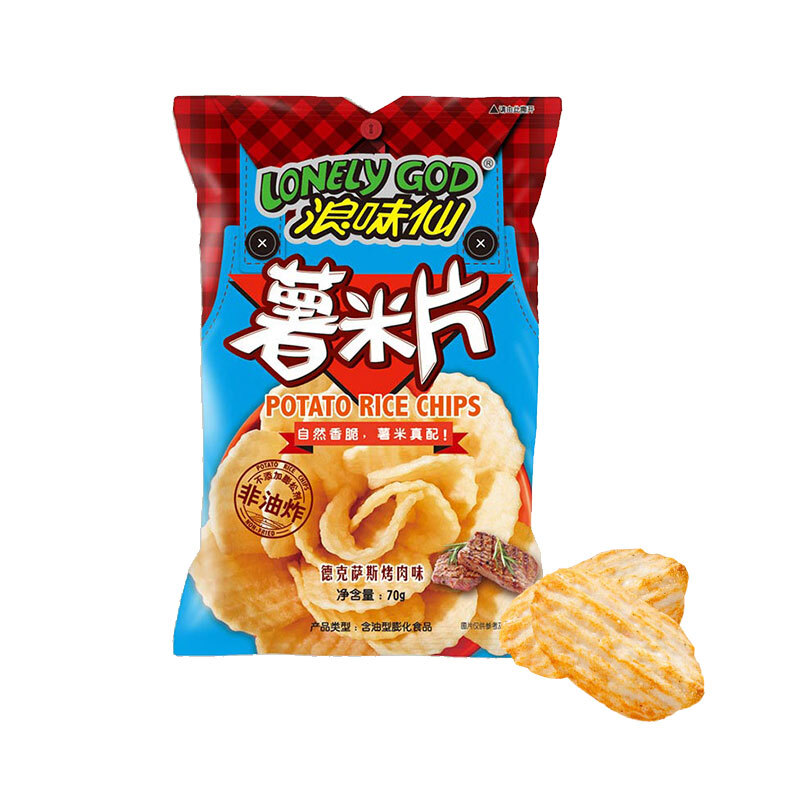 want want 旺旺 浪味仙 德克萨斯烤肉味薯米片 70g *37件