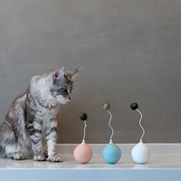 pidan电动不倒翁逗猫棒 气球款 白 自动逗猫棒互动玩具猫咪用品 粉色