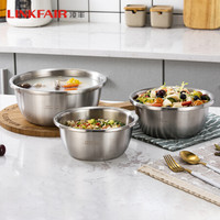 凌丰（LINKFAIR）304不锈钢盆加厚加深汤盆汤碗洗菜盆和面盆沙拉盆调料盆多功能料理盆 30cm