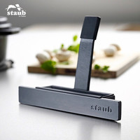 staub 珐宝 锅盖架坐式立式铸铁架置物架收纳架加厚加粗承重力 黑色