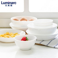 乐美雅（Luminarc）家用耐高温白玉玻璃钢化玻璃微波炉可用欧式碗面碗汤碗饭碗  迪瓦丽白饭碗12cm  两只装
