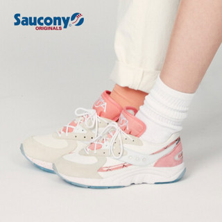 Saucony索康尼 春夏 Aya Cream 复古跑鞋 休闲鞋 男鞋 S70495 米白粉红-2 45