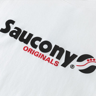 Saucony索康尼新款男子短袖休闲时尚百搭宽松T恤男380229110021 白色-100 XS