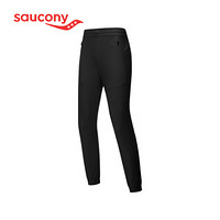 Saucony索康尼新款 反光LOGO束脚收口透气运动长裤女380228110101 黑色 XS
