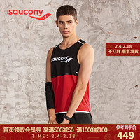 Saucony索康尼新品跑步健身运动背心男子透气背心男 380229110114 深红 XS