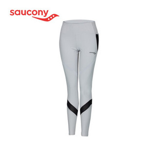 Saucony索康尼 新品跑步运动健身瑜伽裤legging女子紧身裤380028110272 银灰 L