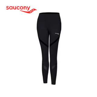 Saucony索康尼 新品跑步运动健身瑜伽裤legging女子紧身裤380028110272 黑色 XL