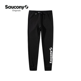 Saucony索康尼 新品男子运动街头休闲长裤针织长裤男380029110357 黑色 2XL