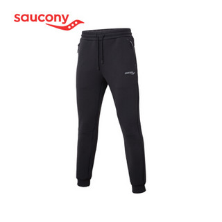 Saucony索康尼 新品 男子抽绳束脚运动裤 跑步训练针织长裤男380029110327 黑色 L