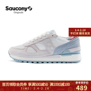 Saucony索康尼 新品 SHADOW ORIGINAL 女子经典复古休闲鞋S69005 灰兰-7 40