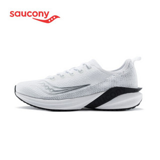 Saucony索康尼 2021新品 COYOTE郊狼2男子舒适减震慢跑鞋 轻便训练鞋S28158 白黑-1 40