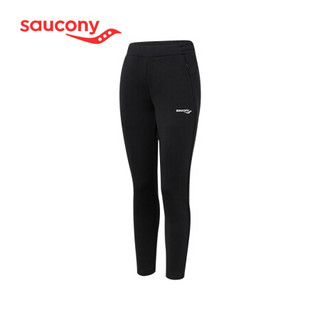 Saucony索康尼 2021新品 女子跑步训练针织长裤 舒适运动裤379928100082 黑色 2XL