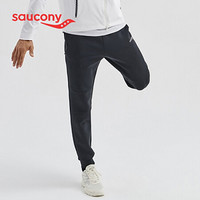 Saucony索康尼 2021新品 男子跑步训练针织长裤 束脚抽绳运动裤379929100043 黑色 2XL