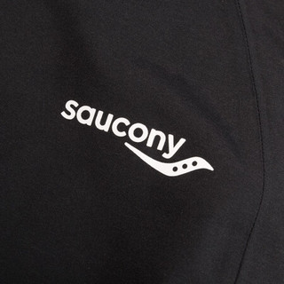 Saucony索康尼 2021新品 女子运动跑步防泼水外套连帽拉链双层夹克379928100044 黑 XL
