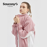 Saucony索康尼 2021新品 女子休闲运动拉链上衣 舒适透气双层夹克379928100102 粉红色 M