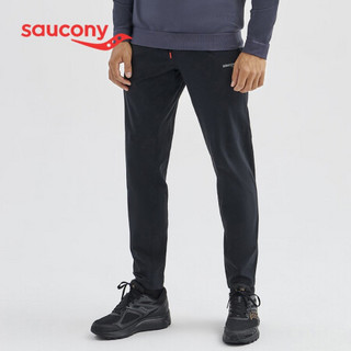 Saucony索康尼 2021新品 男子通勤休闲运动梭织长裤 松紧系带运动裤379929100127 黑色 L