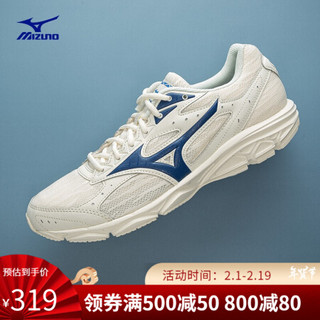 Mizuno美津浓舒适百搭运动鞋男女轻便透气慢跑鞋 SPARK3 | K1GL1803 米色/蓝色 38.5