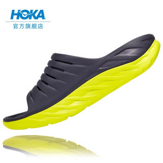 HOKA ONE ONE男Ora Recovery休闲运动舒缓拖鞋厚底减震支撑 奇幻灰/月见草绿 US 7 /250mm