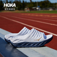 HOKA ONE ONE男Ora Recovery休闲运动舒缓拖鞋厚底减震支撑 白色/靛蓝 US 12/300mm