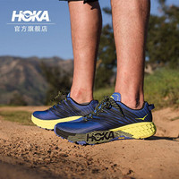 HOKA ONE ONE男飞速羚羊4越野跑步鞋 缓震支撑运动鞋 黑鸢尾花/月见草绿(宽楦) US 12 /300mm