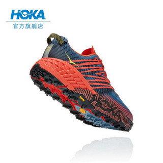 HOKA ONE ONE男飞速羚羊4越野跑步鞋 缓震支撑运动鞋 假日红/普蓝色 US 11.5 /295mm