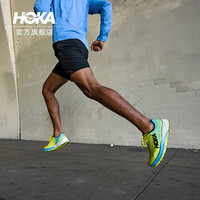 HOKA ONE ONE男女款卡奔飞速竞技公路跑步鞋Evo Carbon Rocket减震透气 橘黄/ 青色 US 5/ 230mm