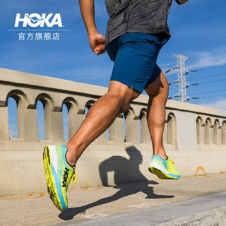 HOKA ONE ONE男女款卡奔飞速竞技公路跑步鞋Evo Carbon Rocket减震透气 橘黄/ 青色 US 5.5/ 235mm