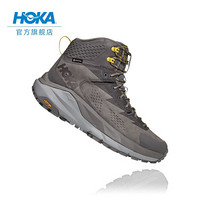 HOKA ONE ONE男卡哈KAHA GTX户外中帮防水靴登山徒步鞋 岩灰色/碧绿色  10/280mm