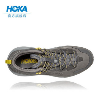 HOKA ONE ONE男卡哈KAHA GTX户外中帮防水靴登山徒步鞋 岩灰色/碧绿色  11.5/295mm