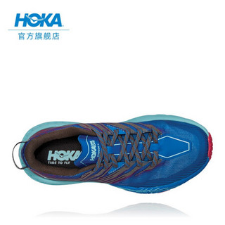 HOKA ONE ONE女飞速羚羊4越野跑步鞋缓冲支撑耐磨运动鞋 帝皇蓝 / 孔雀粉 US 8/ 250mm